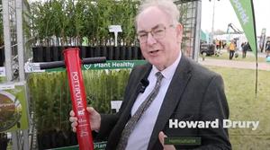 Howard Drury with the PottiPutki tree seed planting tool by Cheviot Trees